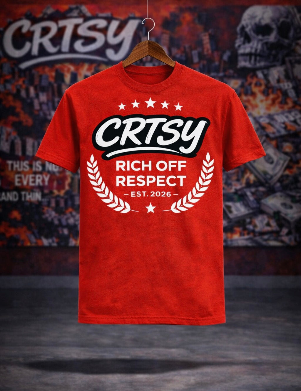 Cherry Red Rich Off Respect Tees