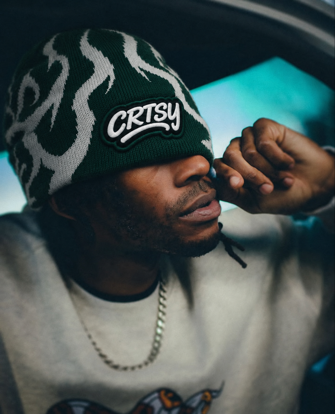 CRTSY Flame Knit Beanie